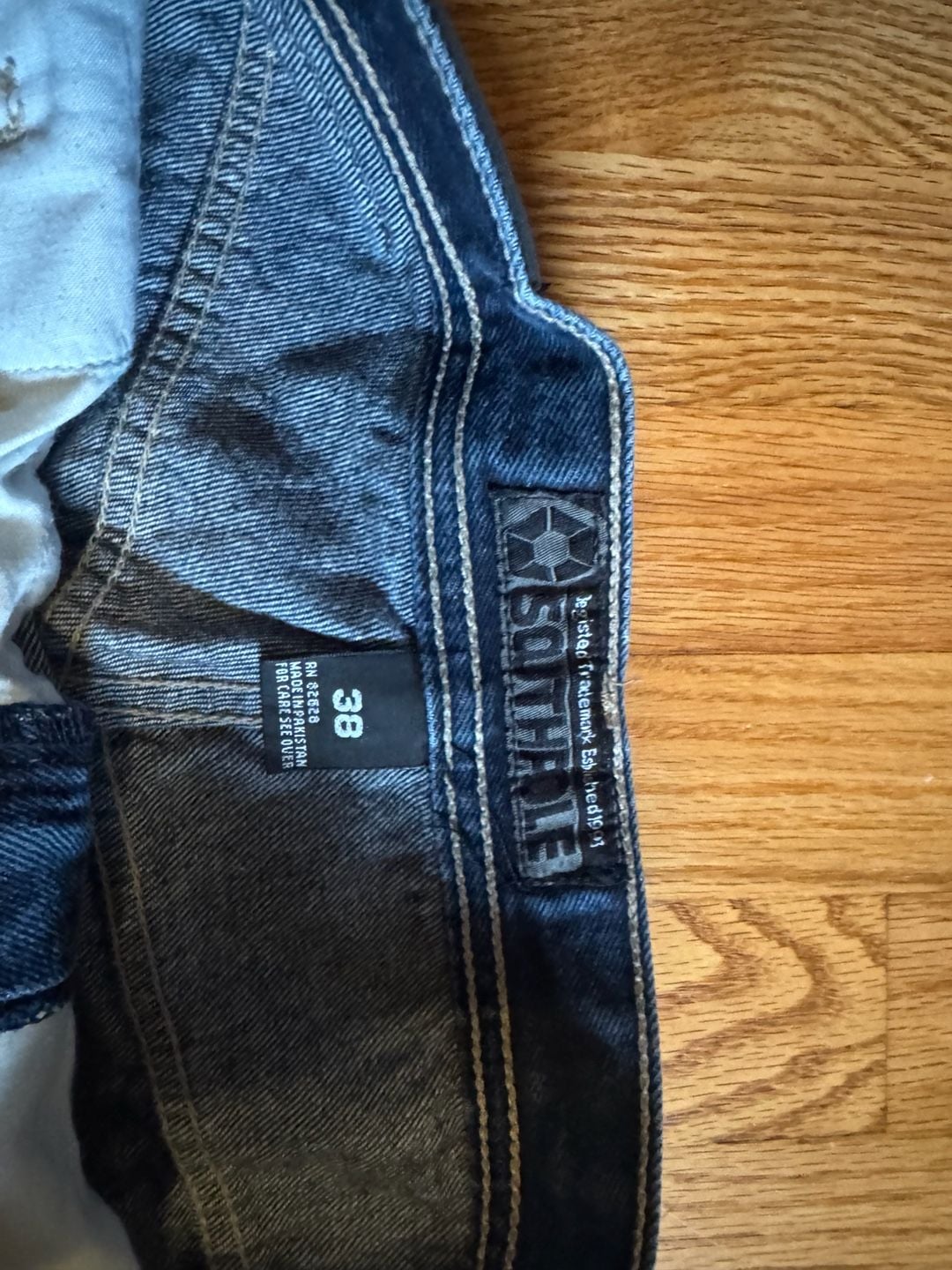 Southpole Men's Vintage Baggy Wide Leg Denim Jeans Dark Wash Size 38 5