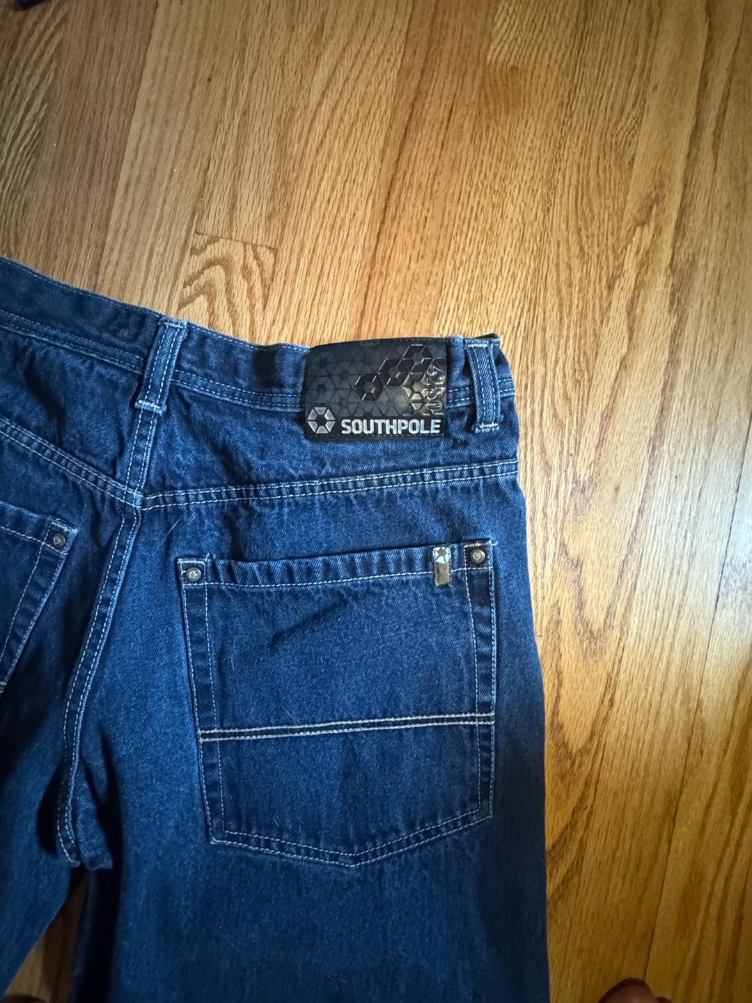 Southpole Men's Vintage Baggy Wide Leg Denim Jeans Dark Wash Size 38 6