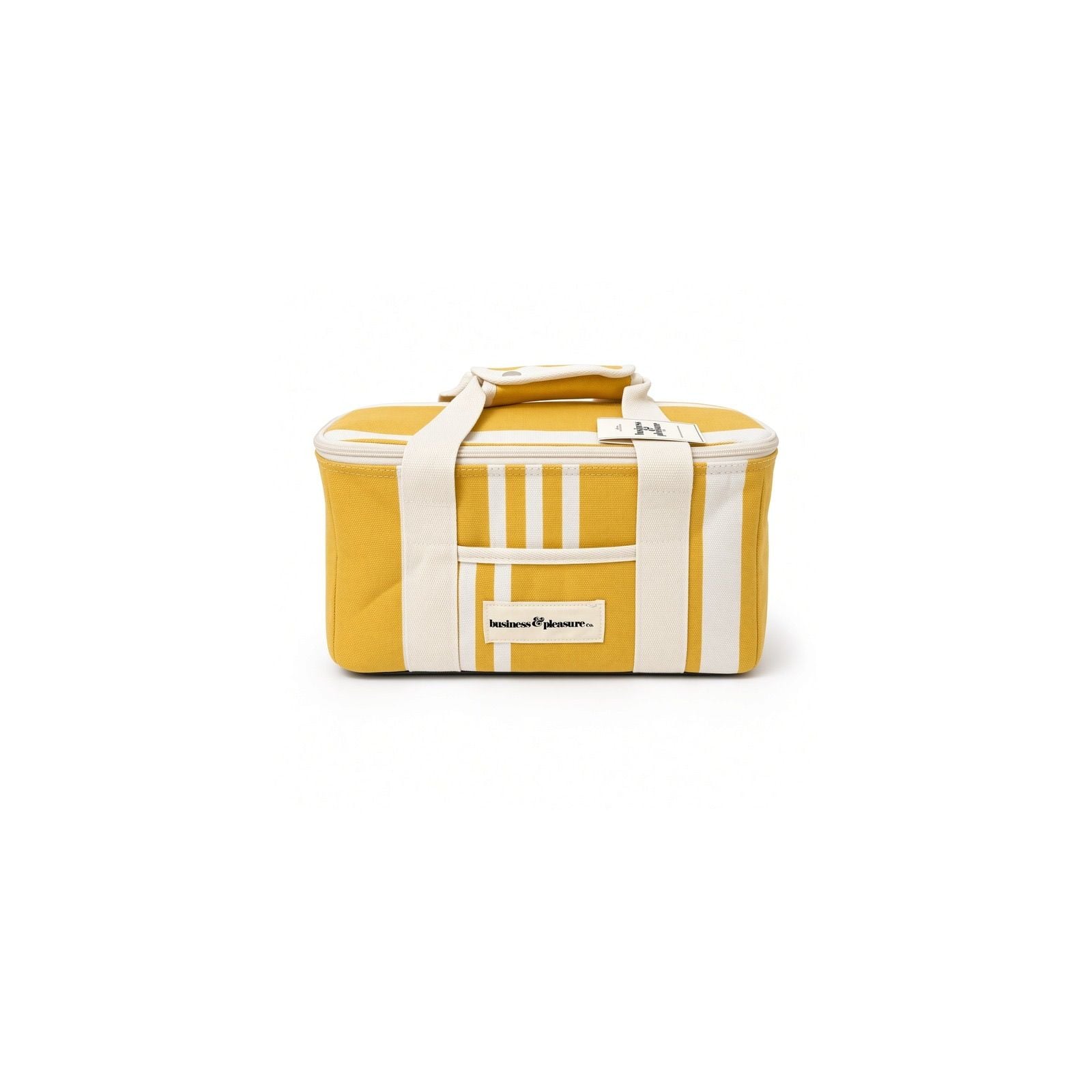 Business & Pleasure Co. The Premium Cooler Bag in Mimosa Yellow Stripe 2