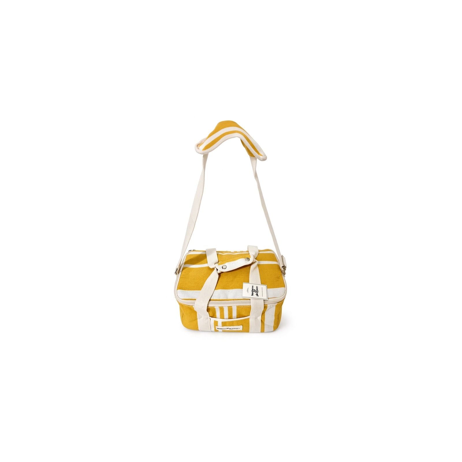Business & Pleasure Co. The Premium Cooler Bag in Mimosa Yellow Stripe 3