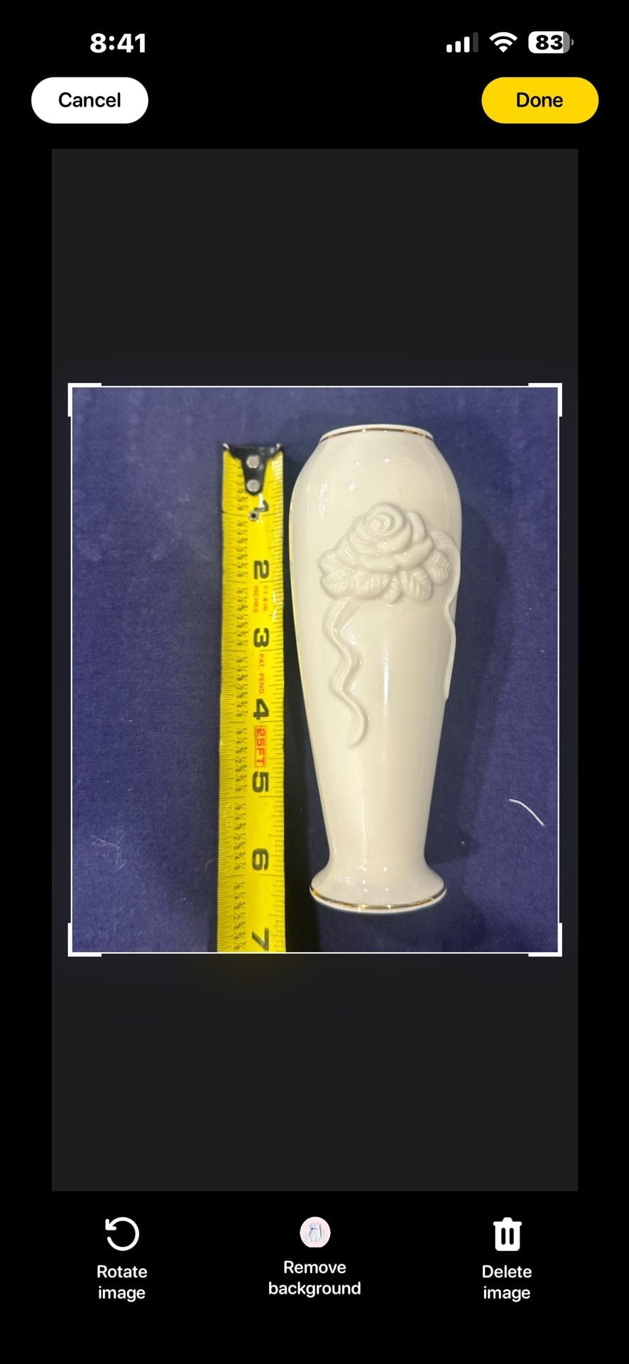 Set Lenox Ivory Rose 6 In. Bud Vase 24K Gold Trim Excellent Condition 13