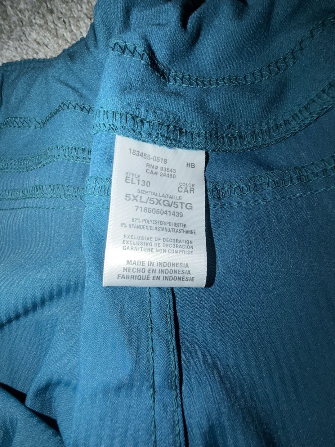 Elle Scrubs Women's Mid-Rise Straight Leg Pull-On Scrub Pants Style EL130 Teal Blue Size 5XL 3