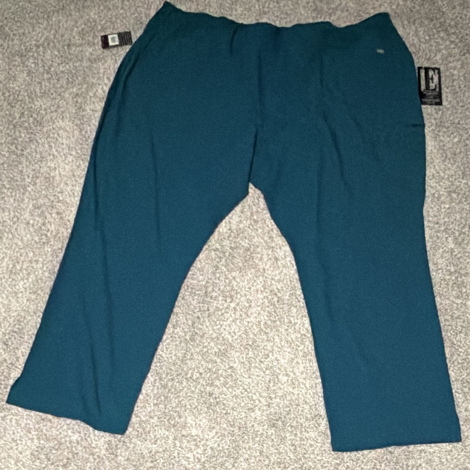 Elle Scrubs Women's Mid-Rise Straight Leg Pull-On Scrub Pants Style EL130 Teal Blue Size 5XL 6
