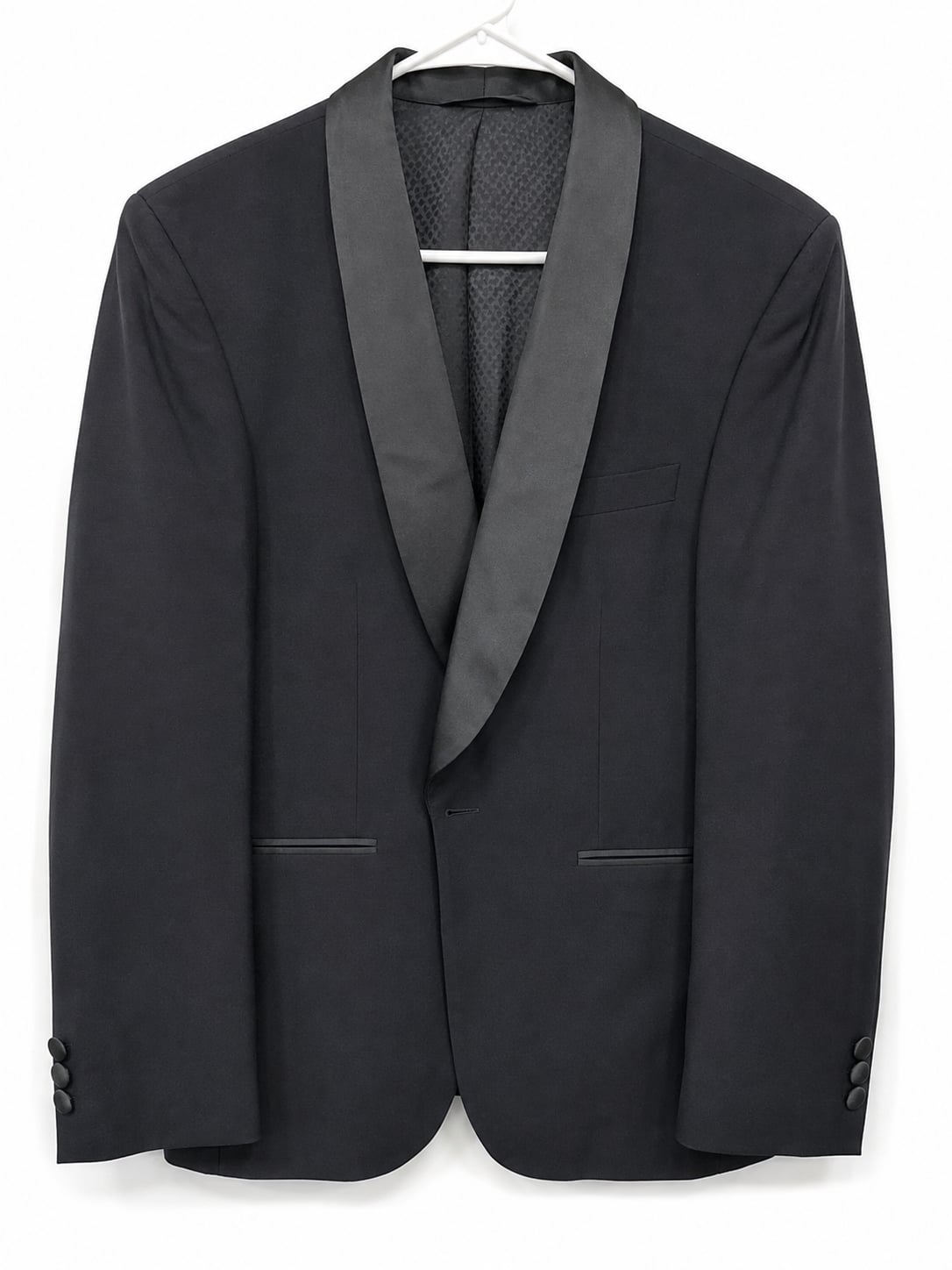 Bill Blass Vintage Mens 100% Wool Black Shawl Collar Tuxedo Jacket Formal 9