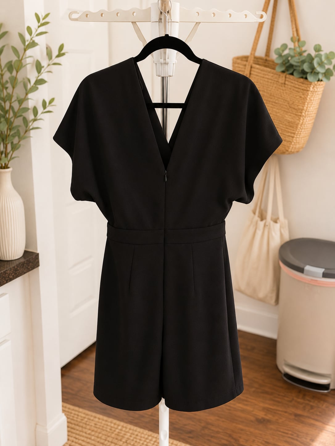Miss Selfridge Black V-Neck Dress with Tie Waist 2