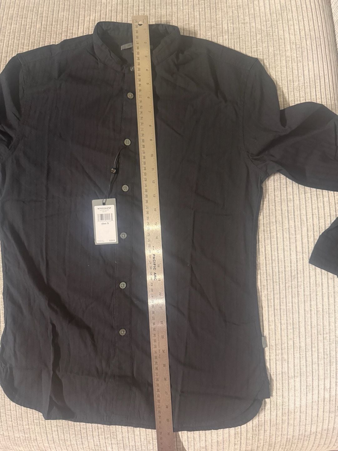 John Varvatos Men's Textured Band Collar Button-Down Shirt 5
