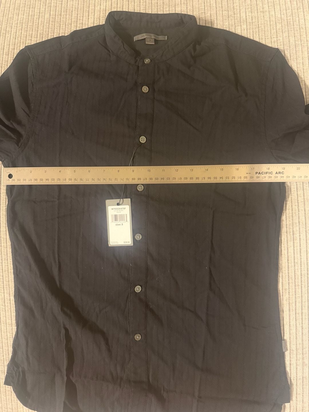 John Varvatos Men's Textured Band Collar Button-Down Shirt 6