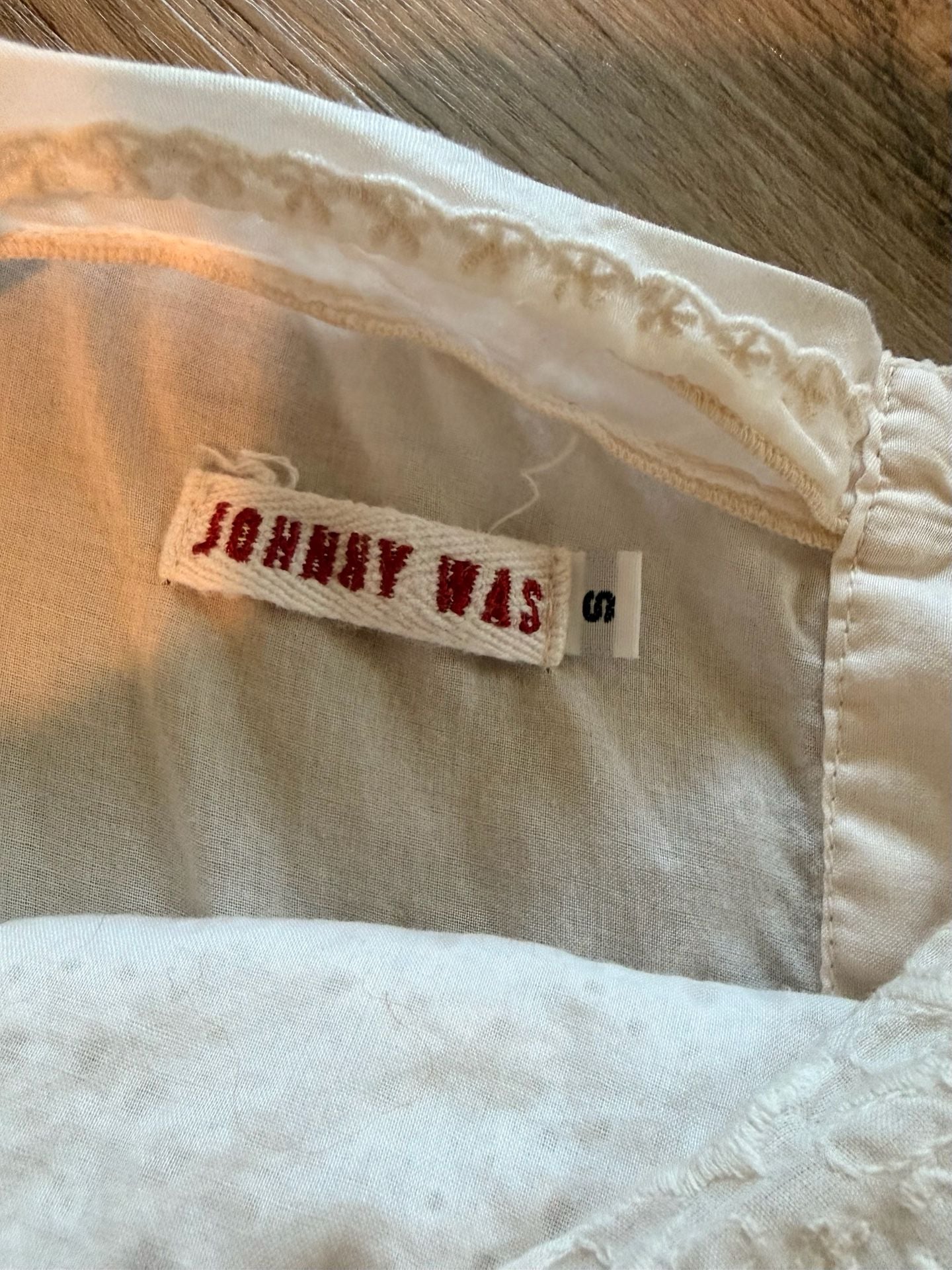 Johnny Was Women's Ivory Eyelet Sleeveless Mini Dress Size S 100% cotton 3