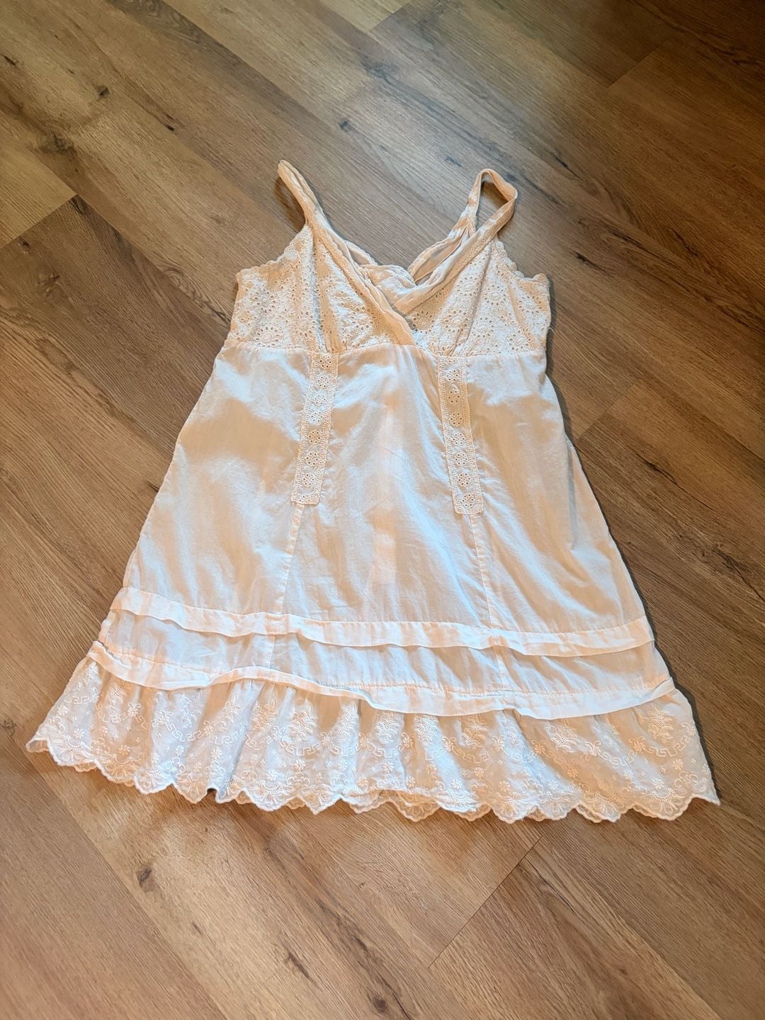 Johnny Was Women's Ivory Eyelet Sleeveless Mini Dress Size S 100% cotton 4