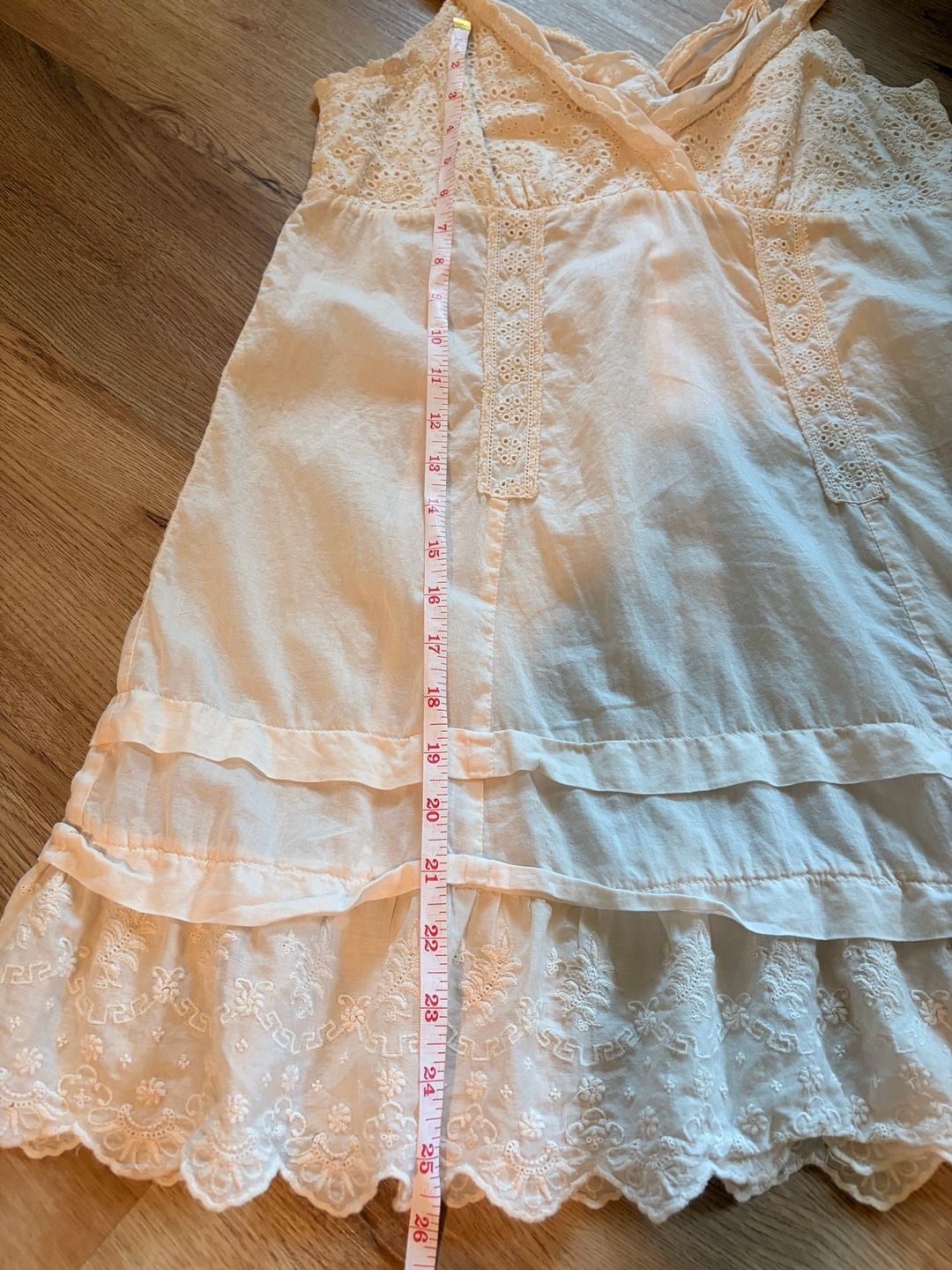 Johnny Was Women's Ivory Eyelet Sleeveless Mini Dress Size S 100% cotton 7