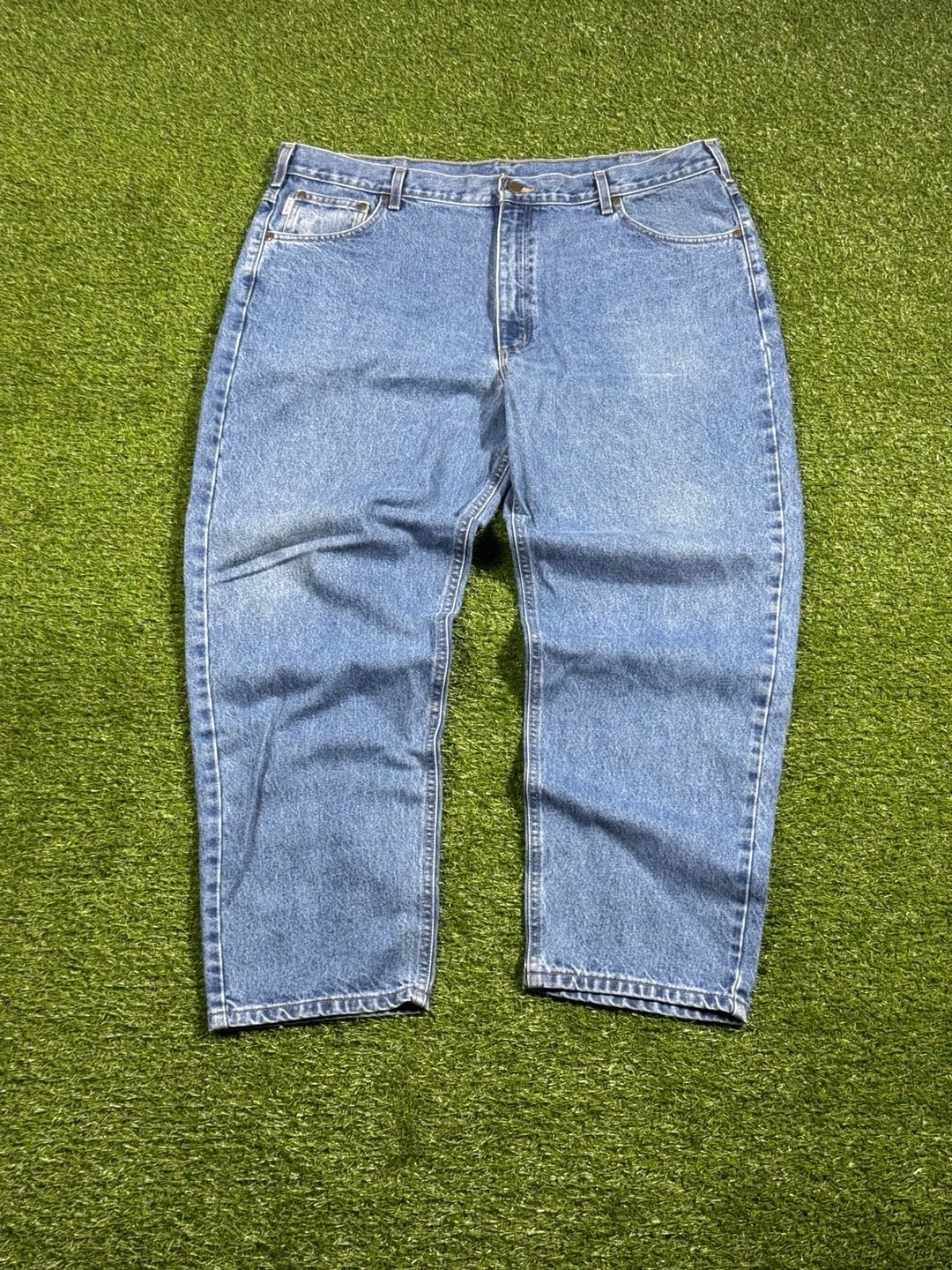 Carhartt Mens Jeans B17 STW Relaxed Fit Tapered Leg 100% Cotton Sz 46x30 (44x30) 4