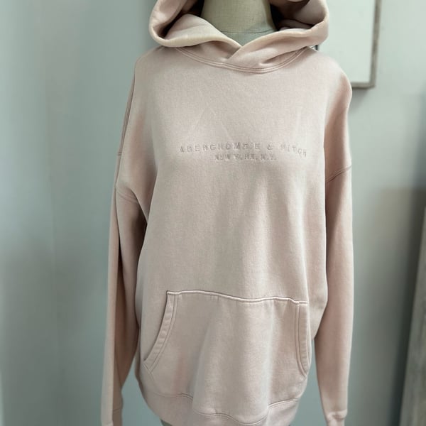 Abercrombie & Fitch Soft A&F Fleece Relaxed Hoodie in Light Pink