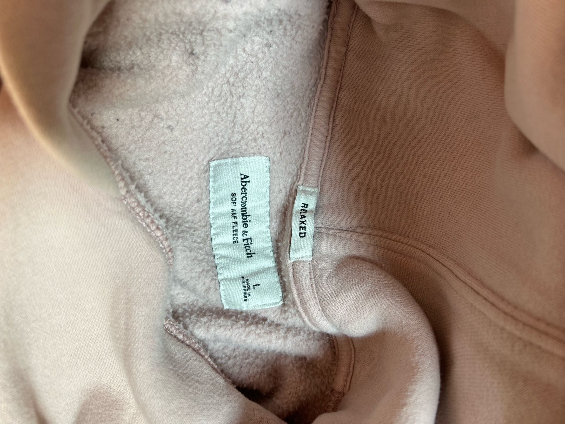 Abercrombie & Fitch Soft A&F Fleece Relaxed Hoodie in Light Pink 4