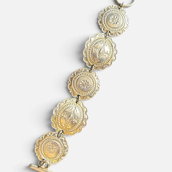 Vintage Premier Designs Silver Tone Concho Bracelet