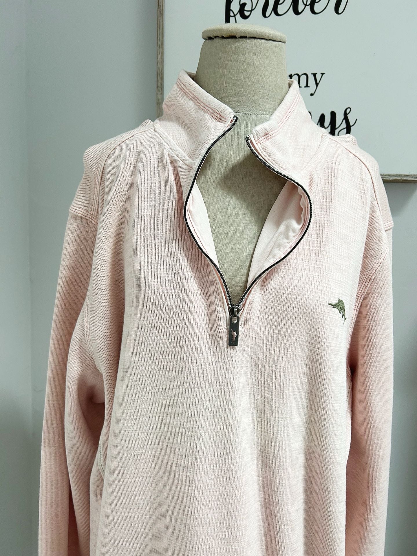 Tommy Bahama Tobago Bay Half-Zip Pullover Sweatshirt in Pink 4