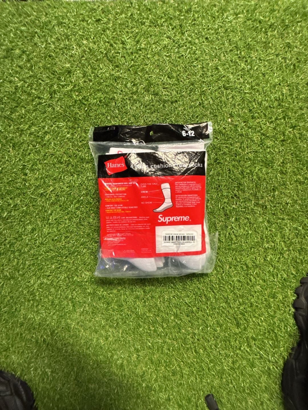 Supreme x Hanes Cushion Crew Socks 4-Pack White 4