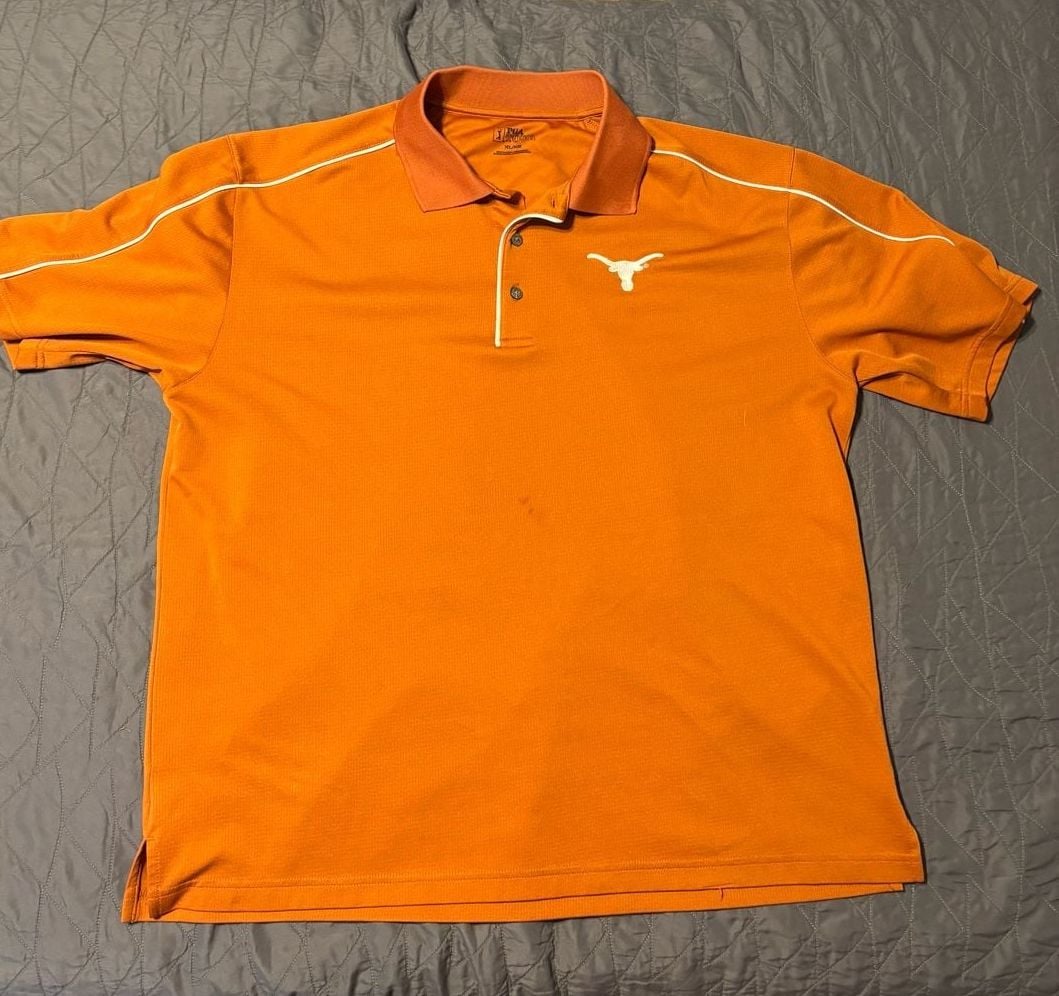 PGA Tour Texas Longhorns Orange Performance Golf Polo Shirt Men's XL 2