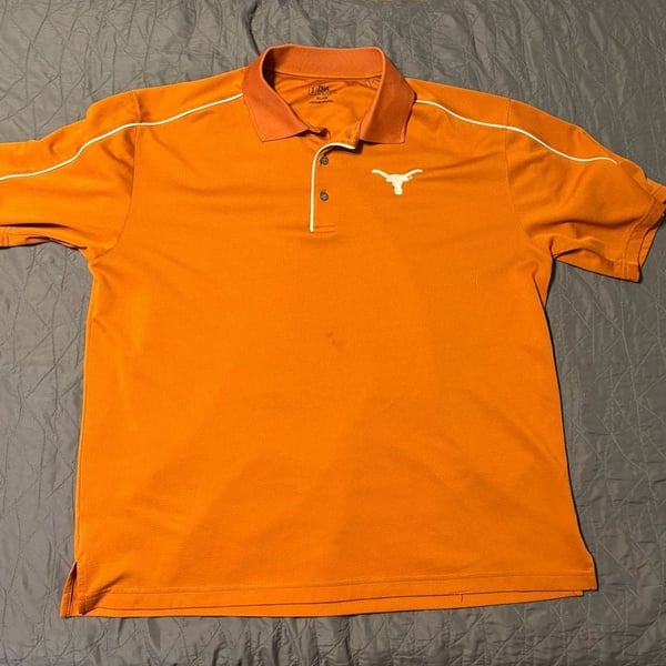 PGA Tour Texas Longhorns Orange Performance Golf Polo Shirt Men's XL