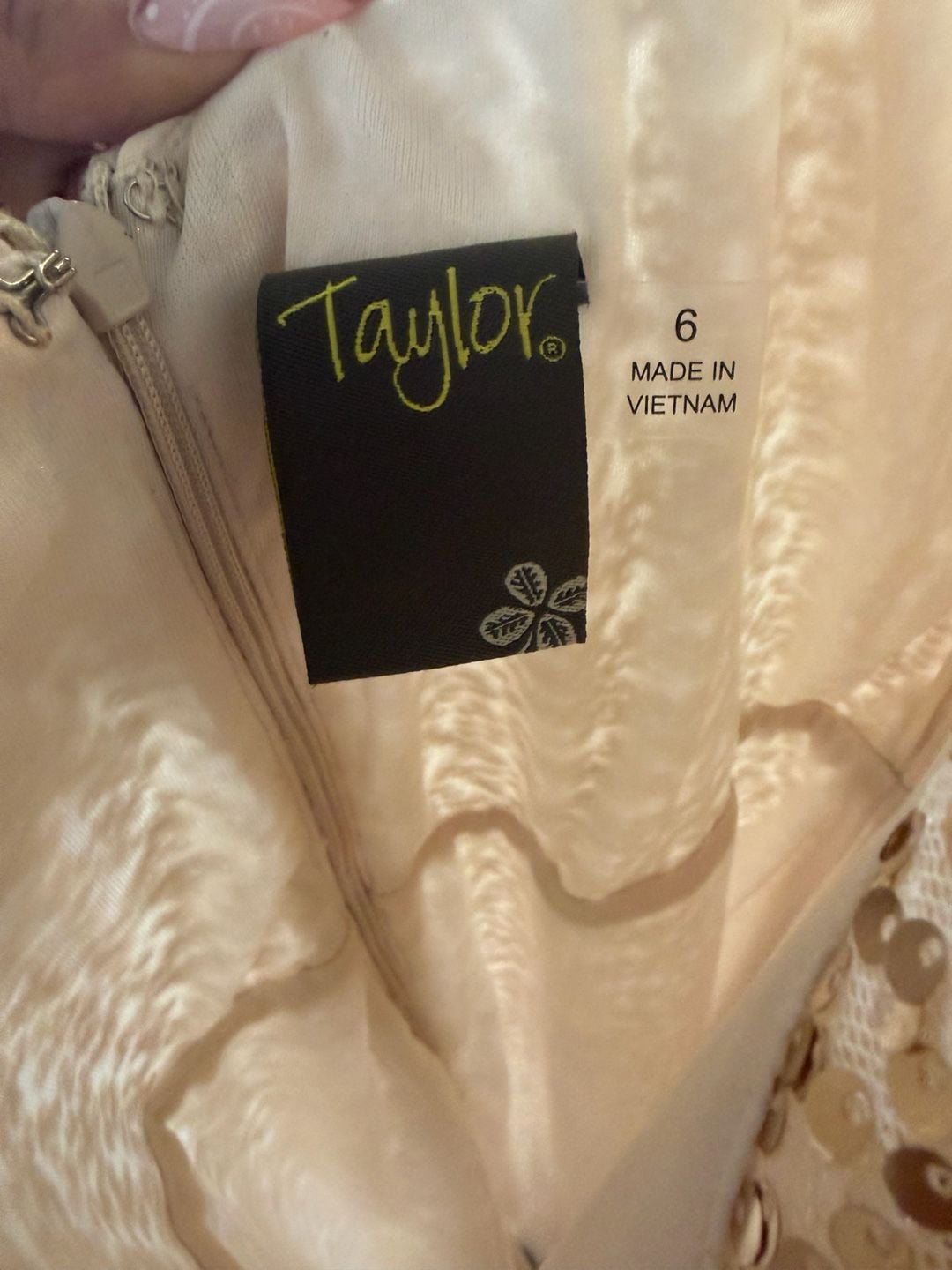Taylor Gold Sequin Spaghetti Strap Cowl Neck Midi Dress 4