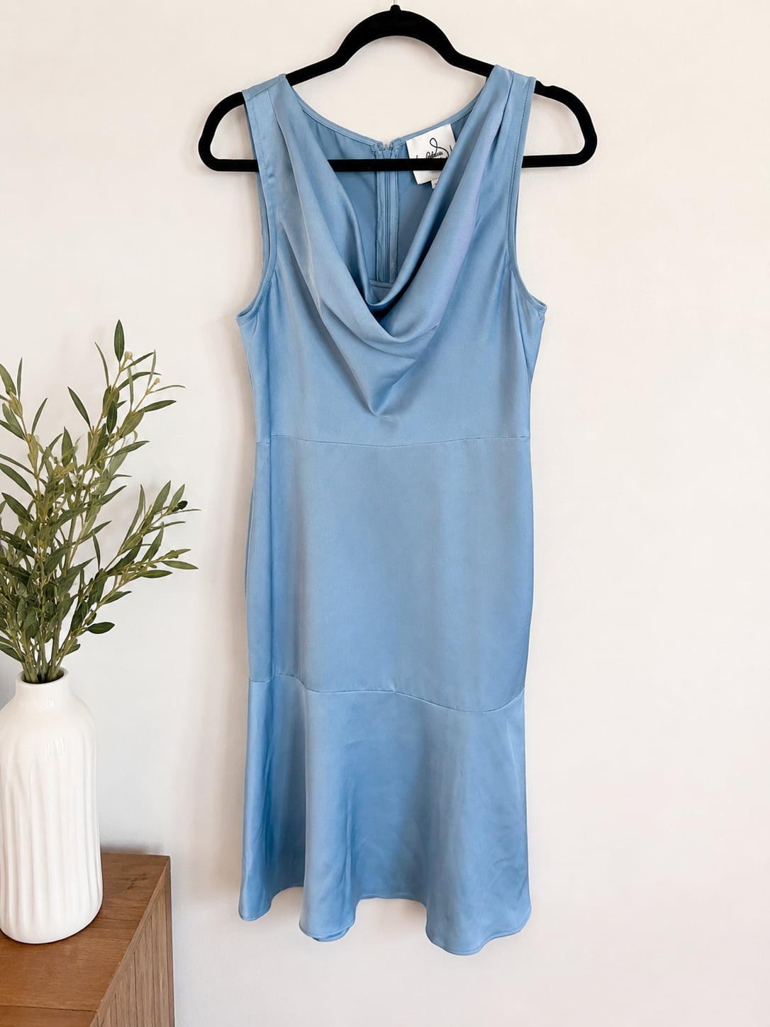 Sam Edelman Blue Cowl Neck Satin Midi Dress 2
