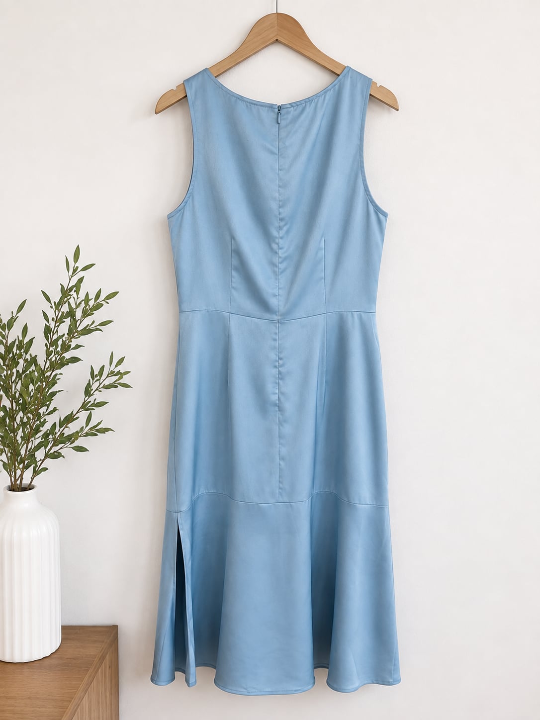 Sam Edelman Blue Cowl Neck Satin Midi Dress 4