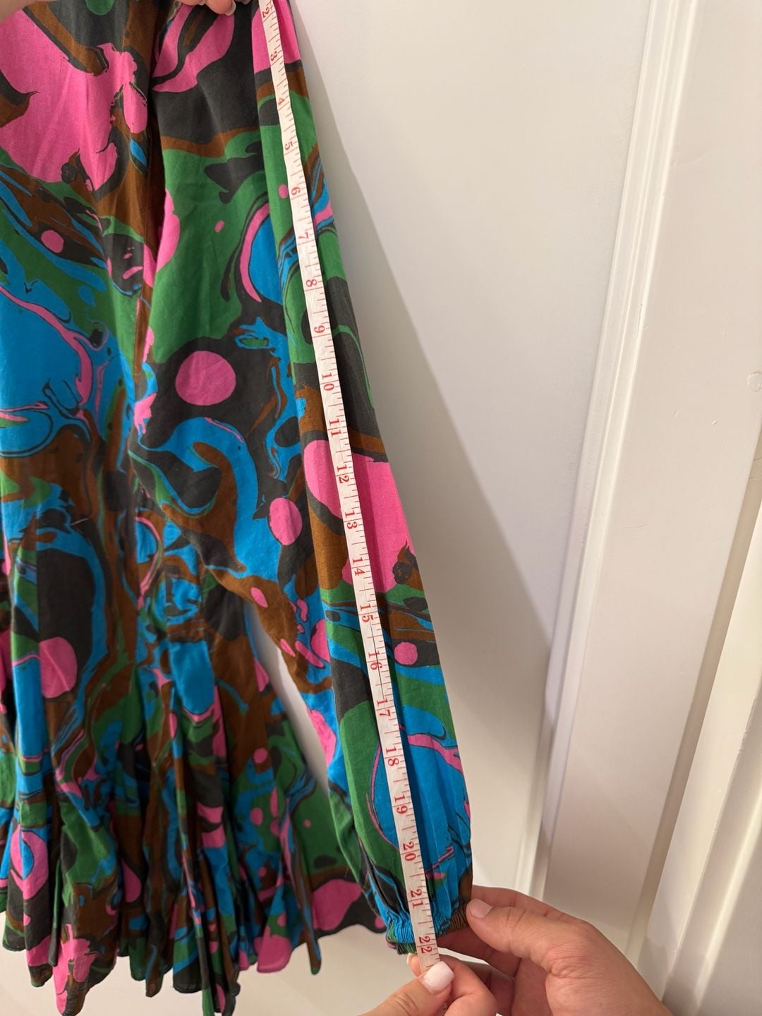 RHODE Ella Mini Dress with Braided Belt in Multi Marble Print 10