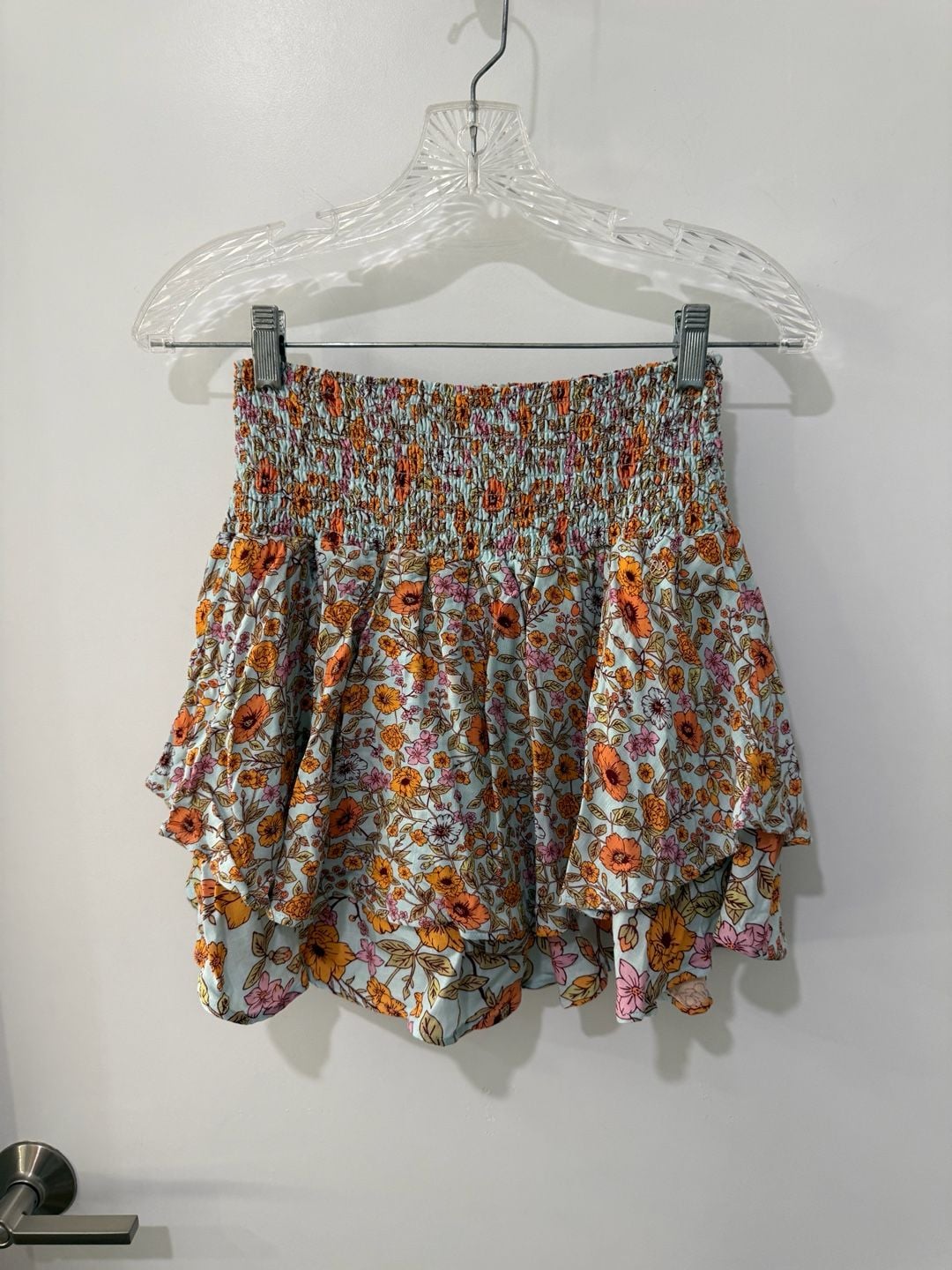 Maaji Floral Ruffle Mini Skirt with Smocked Waist 3