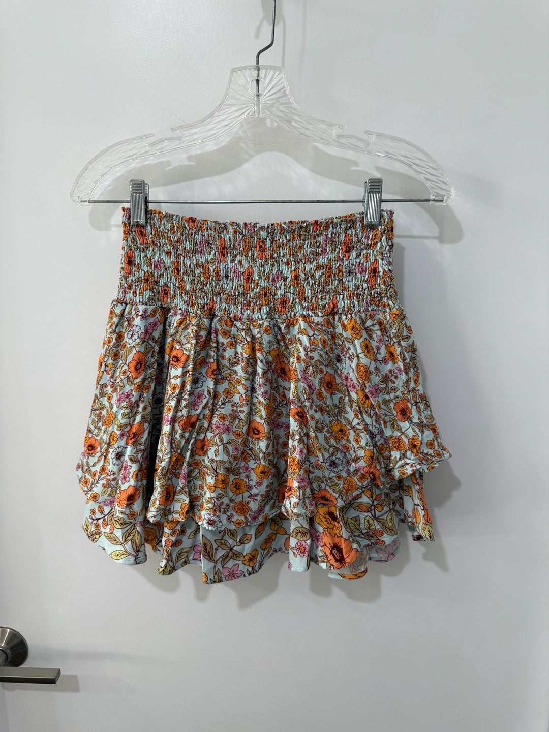 Maaji Floral Ruffle Mini Skirt with Smocked Waist 4