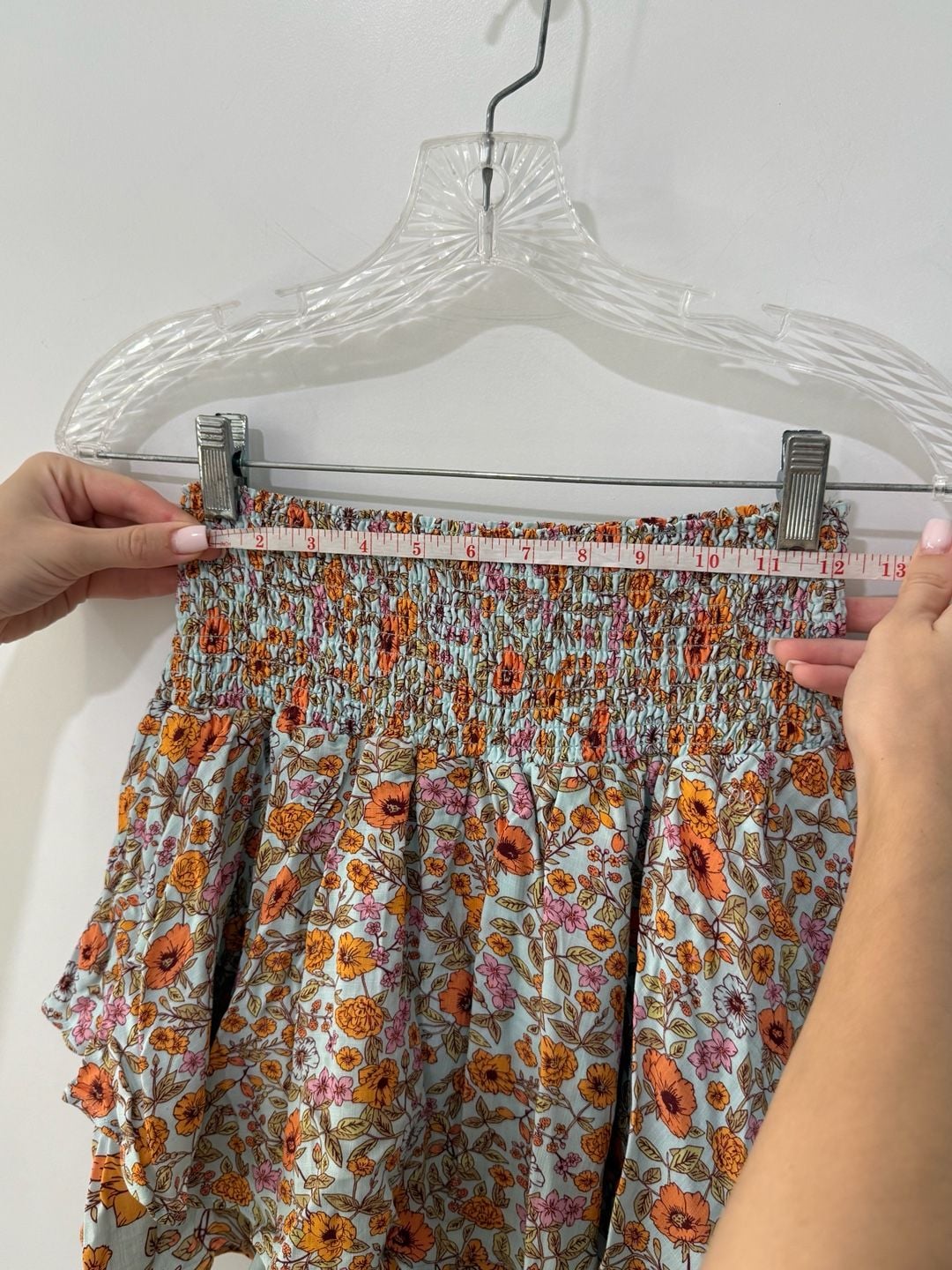 Maaji Floral Ruffle Mini Skirt with Smocked Waist 6