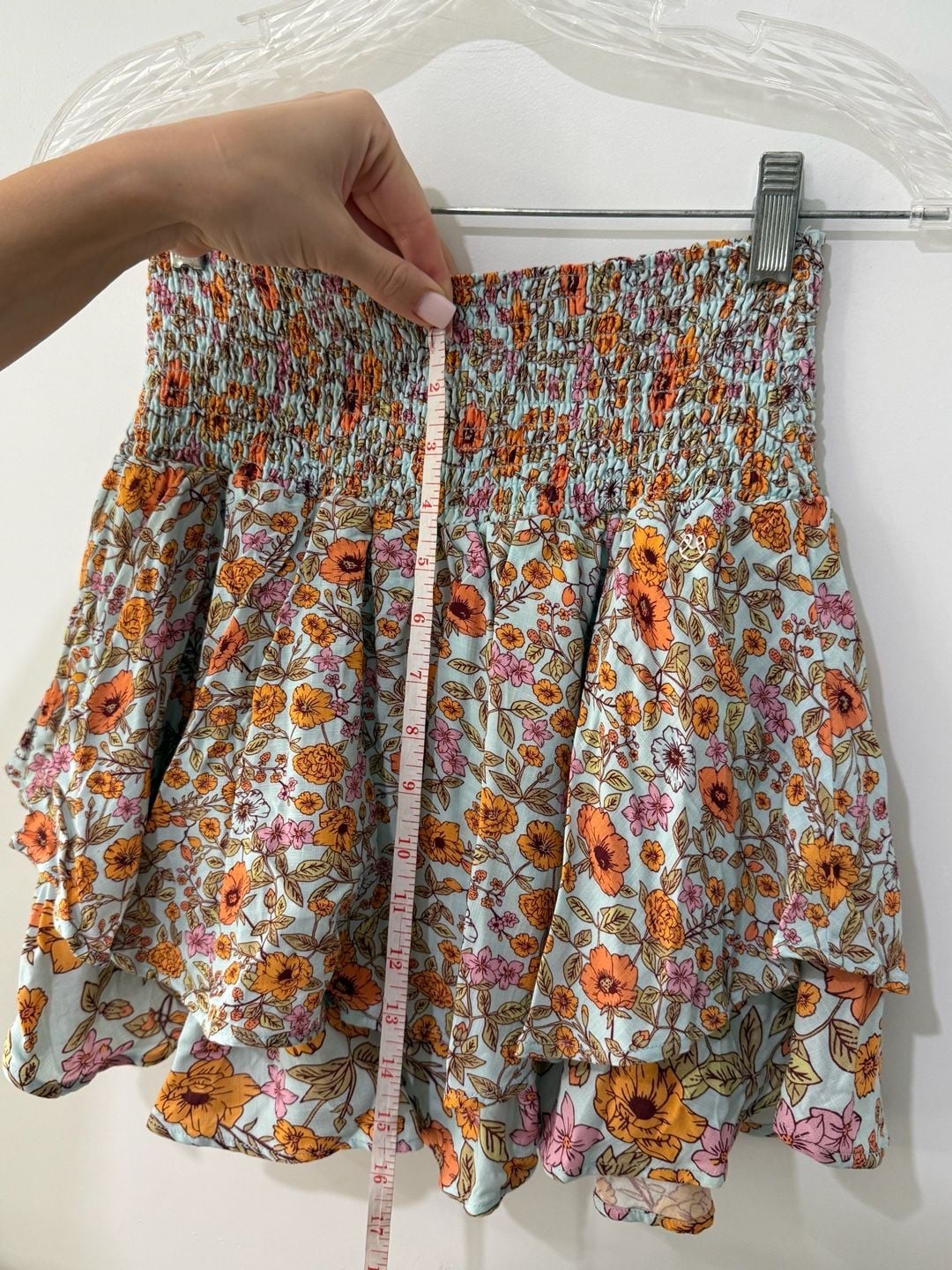 Maaji Floral Ruffle Mini Skirt with Smocked Waist 7