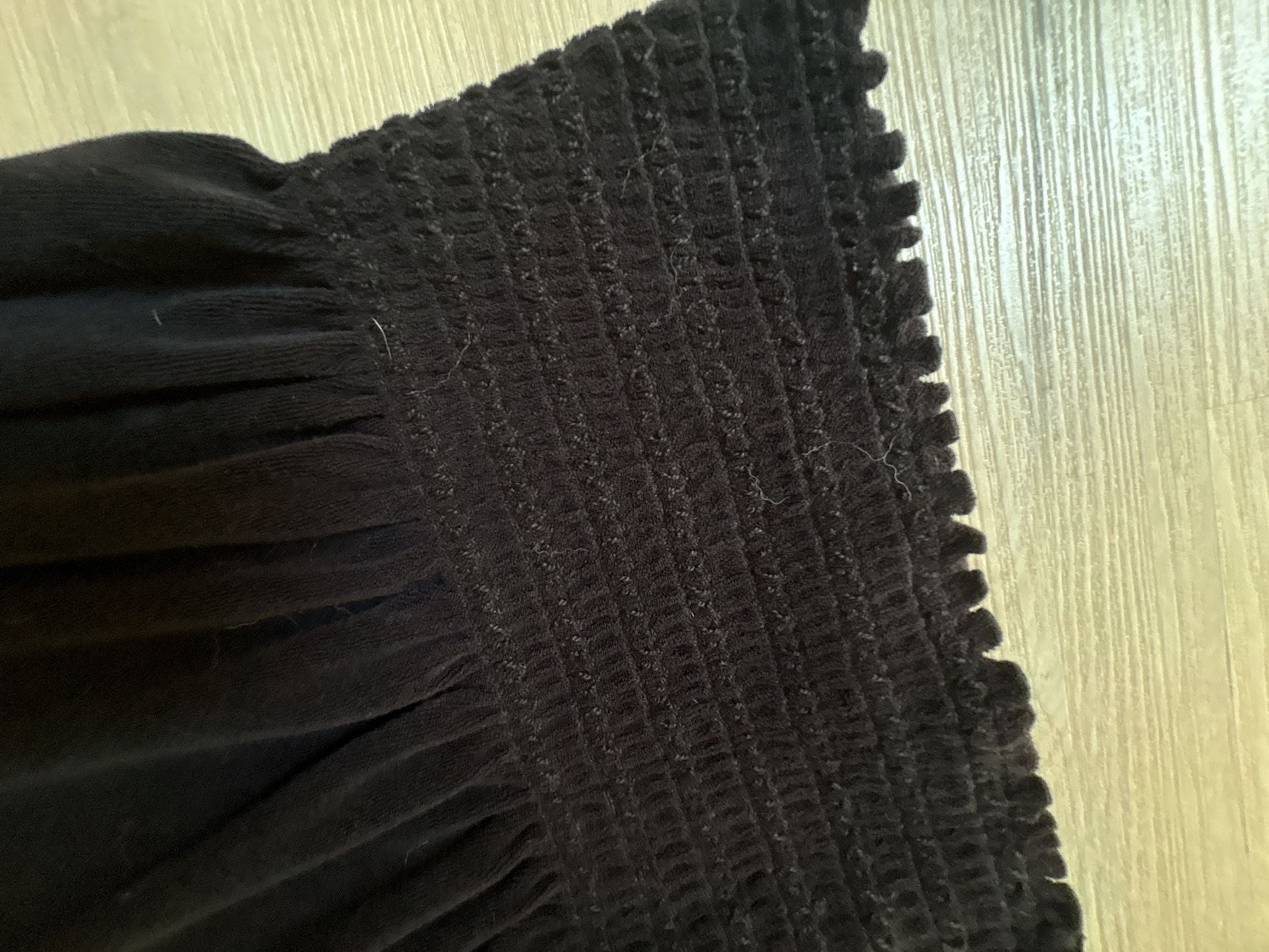 Vintage Juicy Couture Black Velour Smocked Ruffle Mini Dress Y2K Sz Small 2000s 4