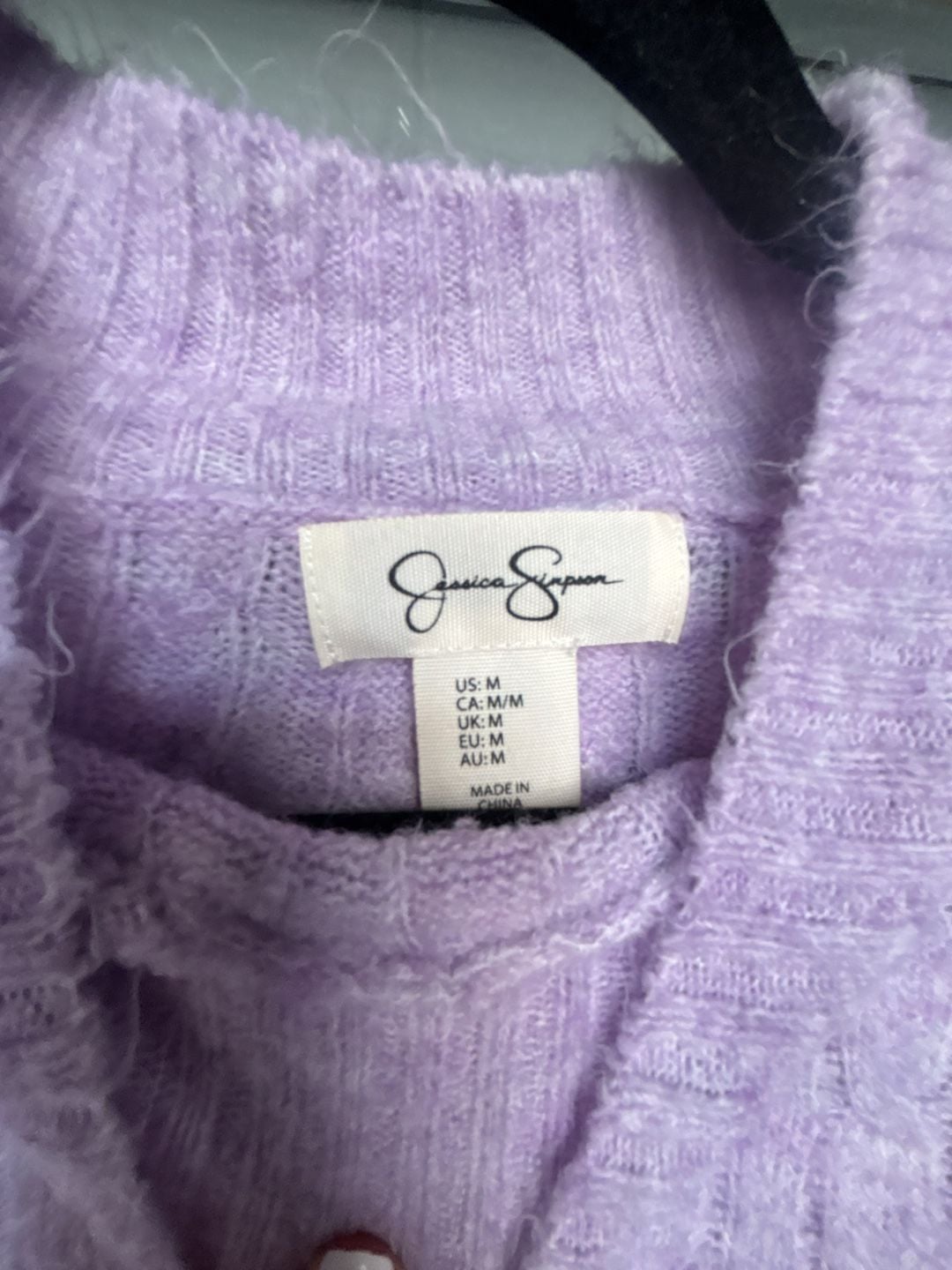 Jessica Simpson Lavender Cropped Cable Knit Mock Neck Sweater Style ST20338 3