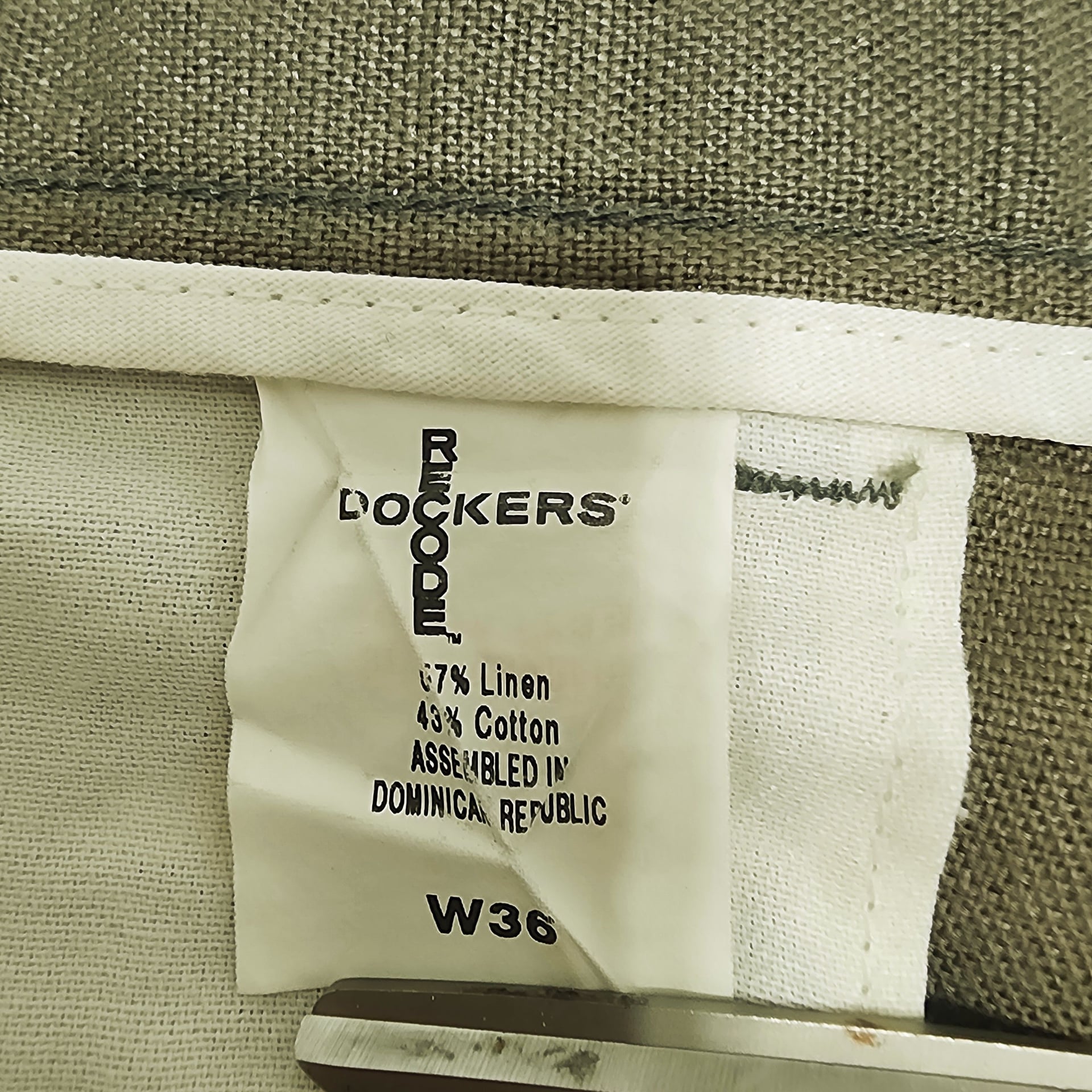 Dockers Recode Men's Pleated Linen Blend Retro Shorts Olive Size 36 4