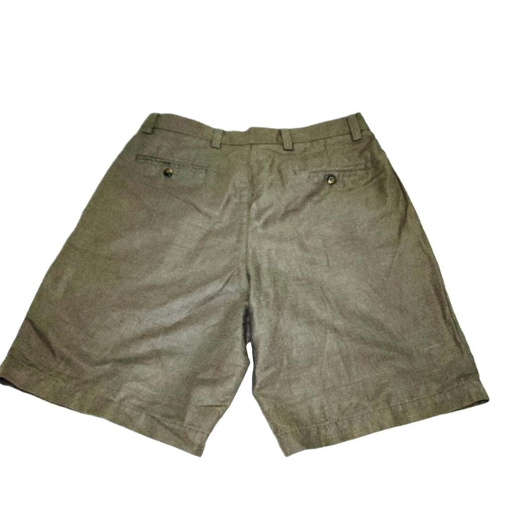 Dockers Recode Men's Pleated Linen Blend Retro Shorts Olive Size 36 3