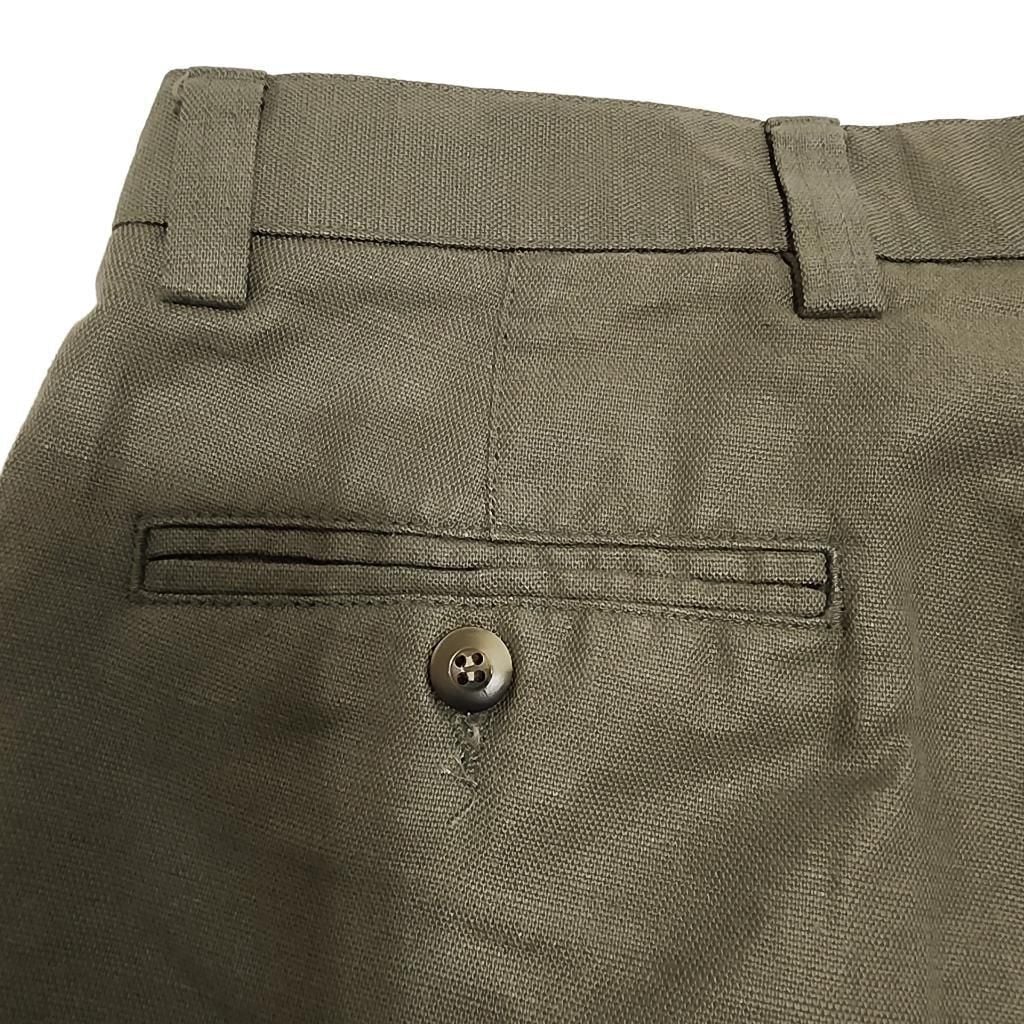 Dockers Recode Men's Pleated Linen Blend Retro Shorts Olive Size 36 8