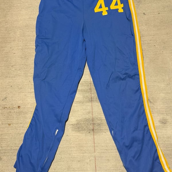 Vintage Champion Numbered 44 Blue Yellow Gold Warm Up Track Pants