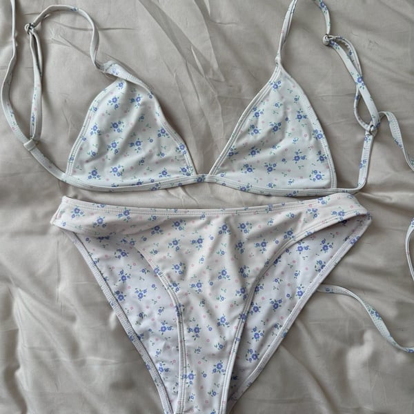 KOANA SWIM Ditsy Floral Print Triangle Bikini Set