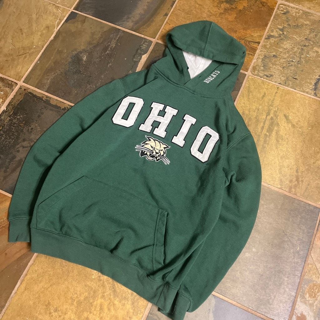 Stadium Athletics Ohio Bobcats Green Pullover Hoodie Size S 3