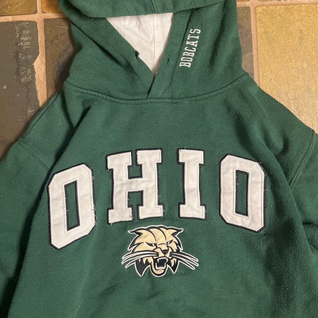 Stadium Athletics Ohio Bobcats Green Pullover Hoodie Size S 4