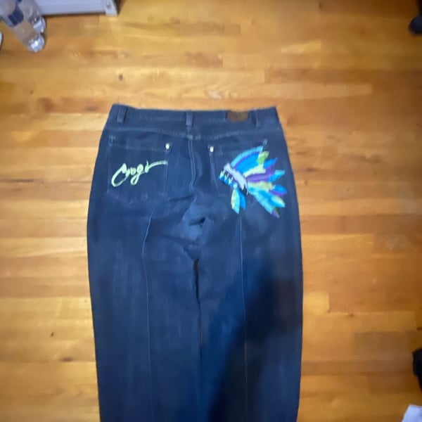 Coogi Men's Vintage Y2K Embroidered Headdress Baggy Denim Jeans Size 44x34
