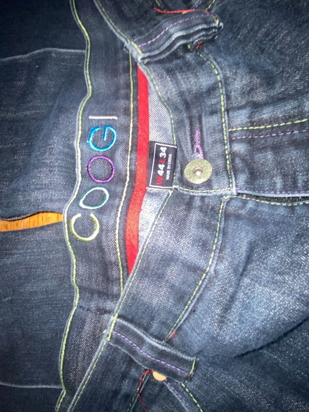 Coogi Men's Vintage Y2K Embroidered Headdress Baggy Denim Jeans Size 44x34 4