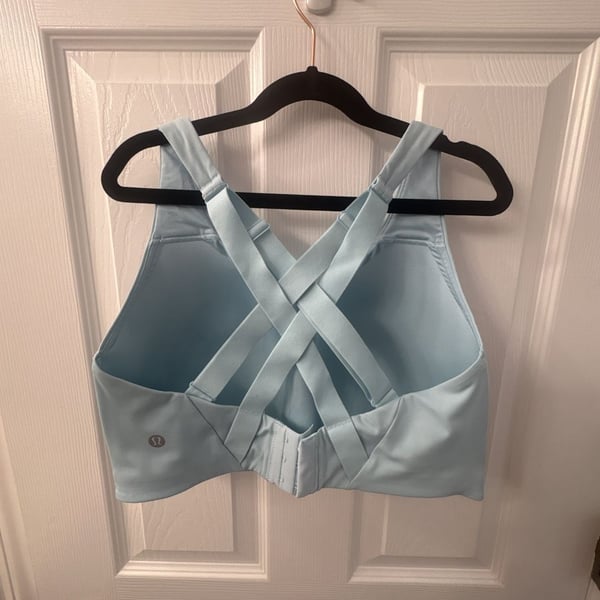 Lululemon Enlite Bra High Support Cross Back Sports Bra, Light Blue, Size 36DDD