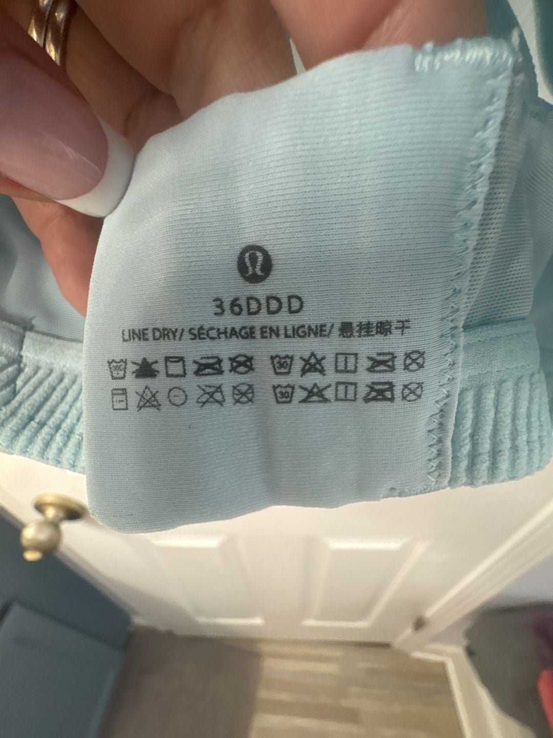 Lululemon Enlite Bra High Support Cross Back Sports Bra, Light Blue, Size 36DDD 4