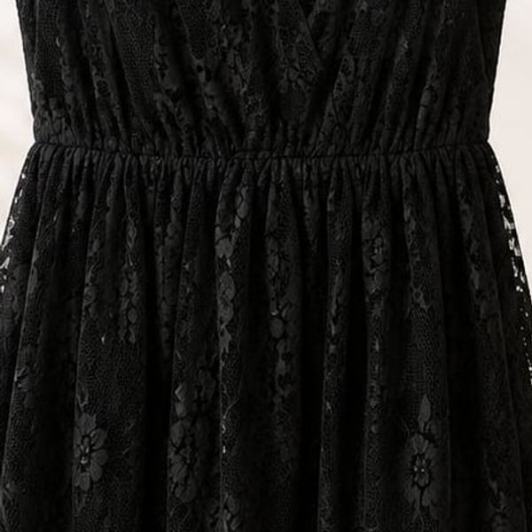 Love On A Hanger Sleeveless Black Lace Tiered Mini Dress
