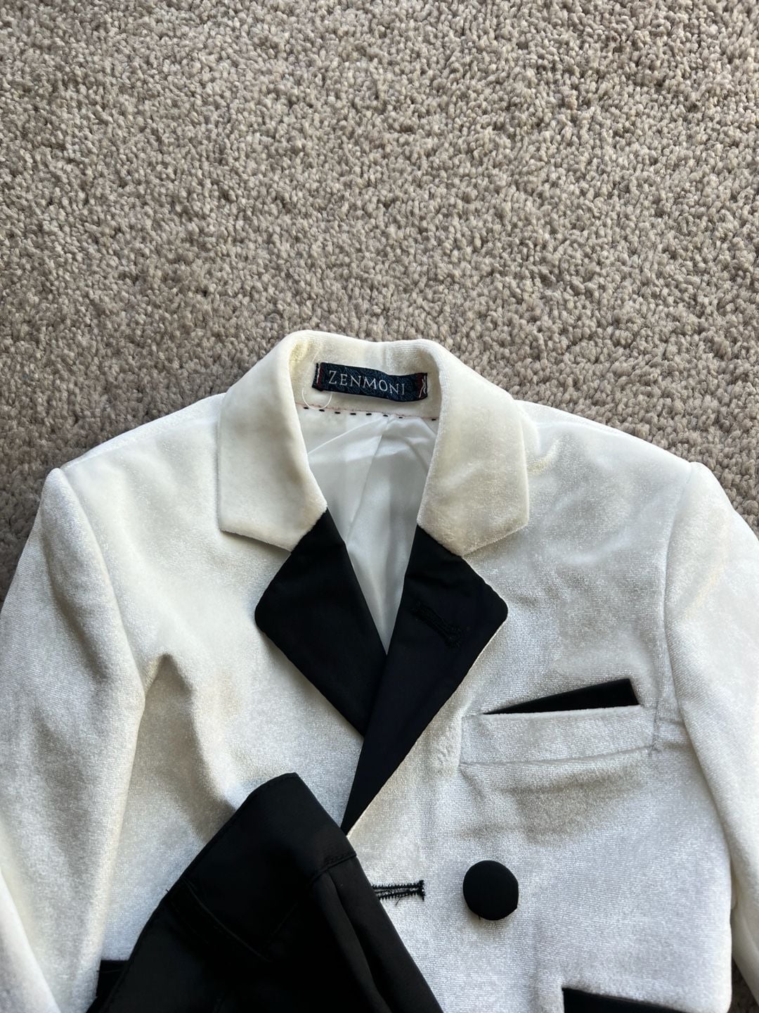 (#3). Zenmoni Boys 4-PC Formal Tuxedo Suit Set (Blazer, Vest, Pants, Shirt), Size 6m 2