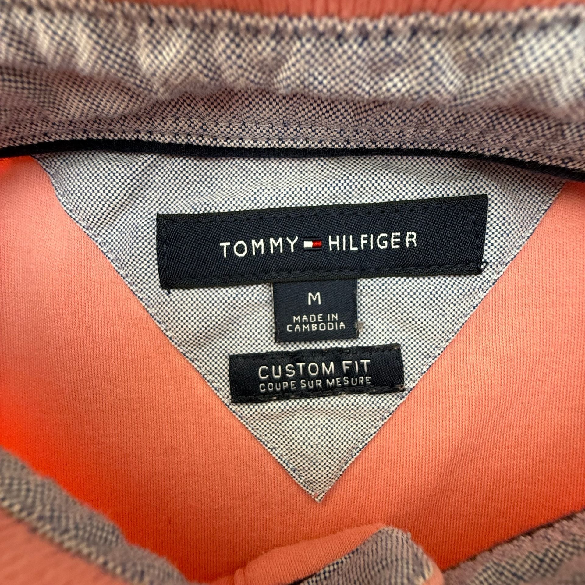 Tommy Hilfiger Men's Coral Pink Custom Fit Short Sleeve Polo Shirt Size M 4