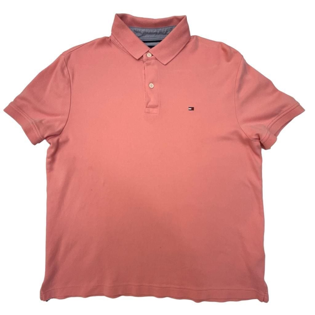 Tommy Hilfiger Men's Coral Pink Custom Fit Short Sleeve Polo Shirt Size M 2