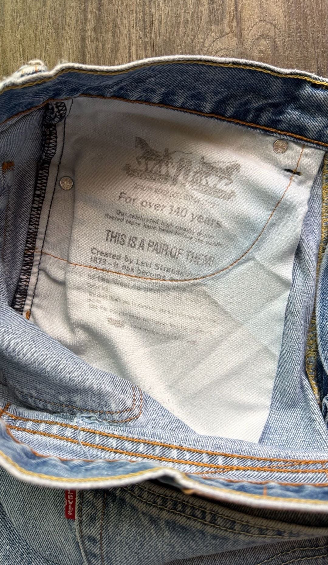 Vintage Levi's 505 Regular Fit Straight Leg Jeans, Light Wash, Men's Size 33x34 9