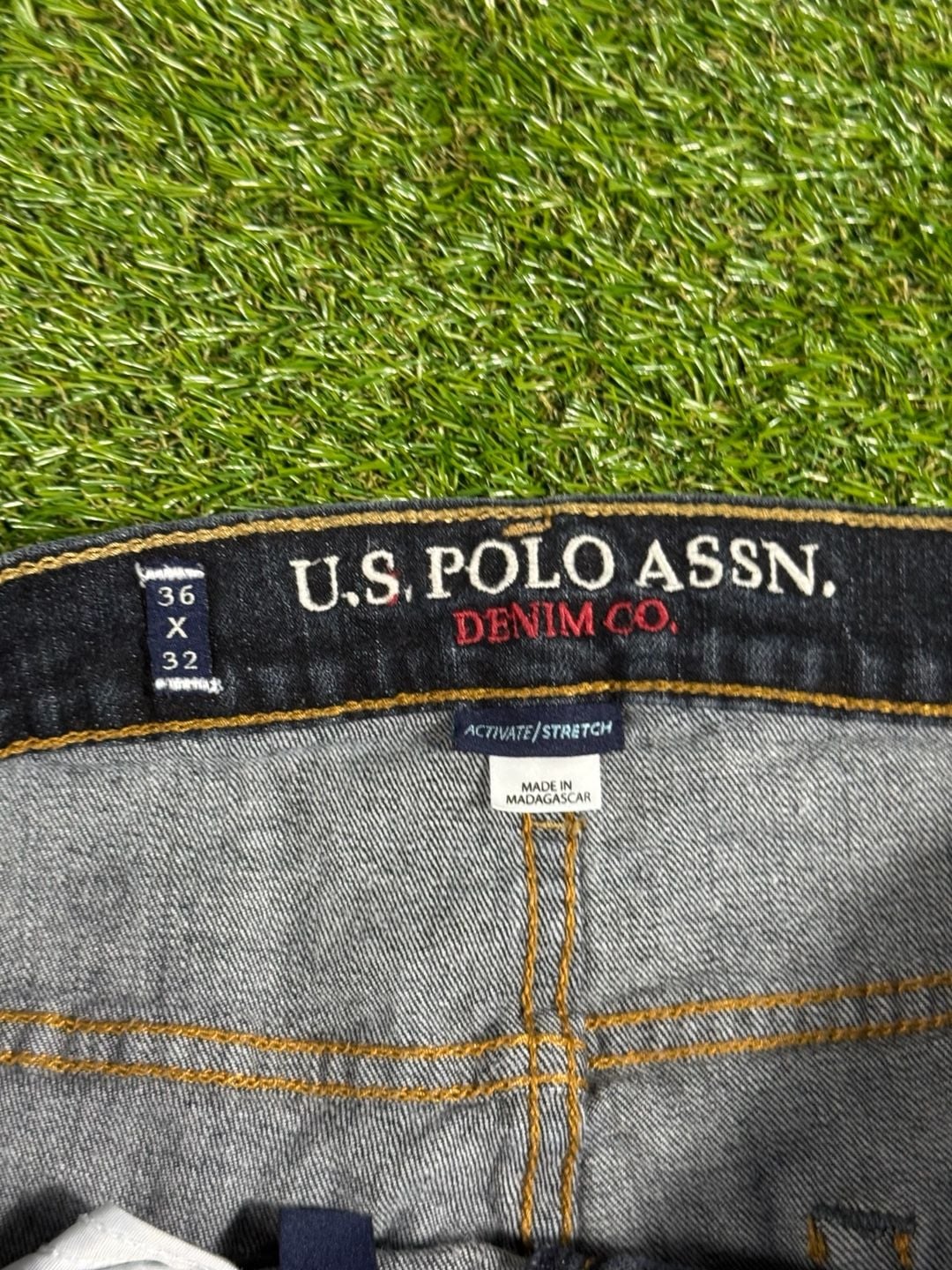 U.S. Polo Assn. Denim Co. Men's Straight Jeans Dark Wash 36 x 32 7