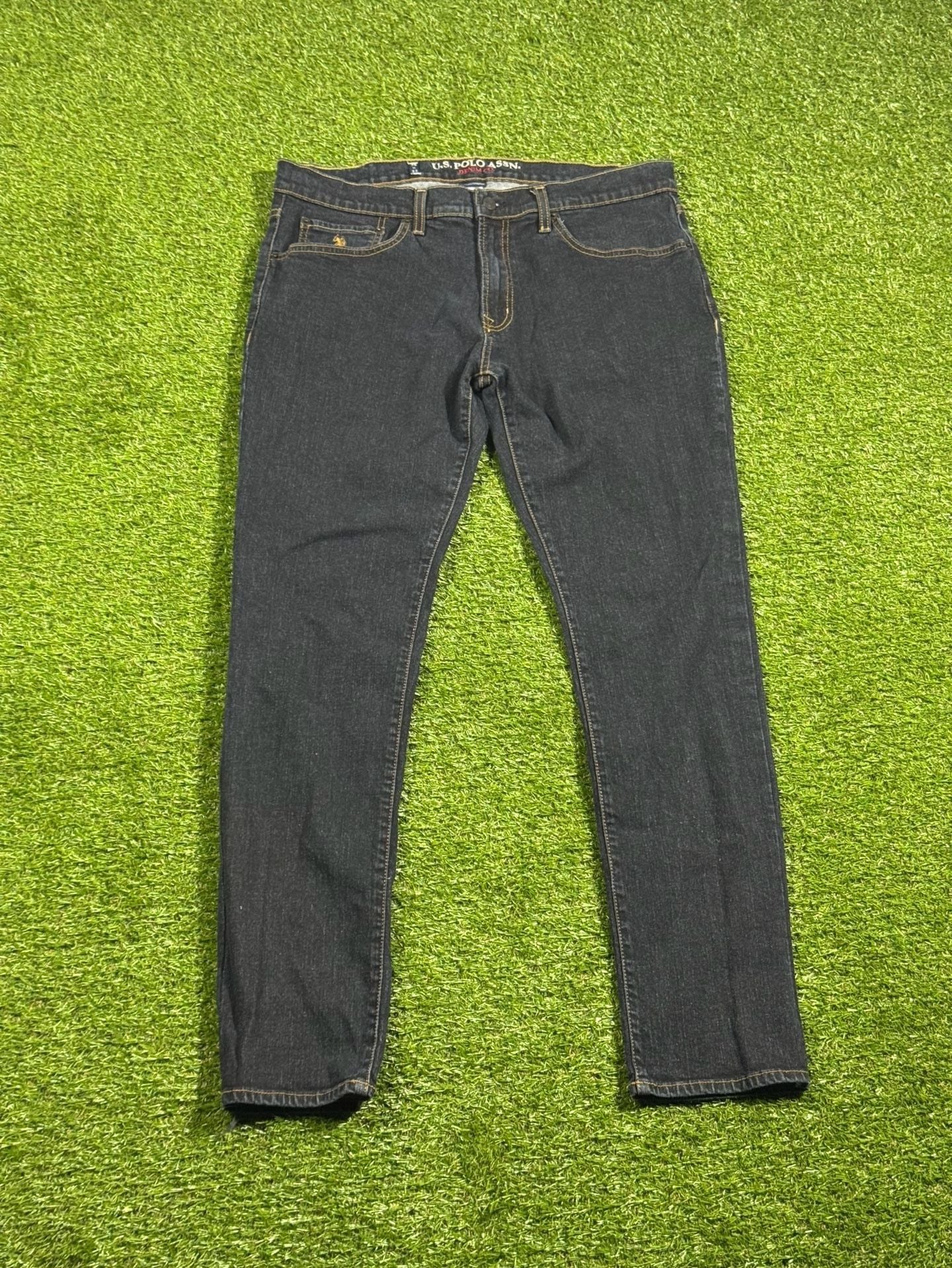 U.S. Polo Assn. Denim Co. Men's Straight Jeans Dark Wash 36 x 32 3